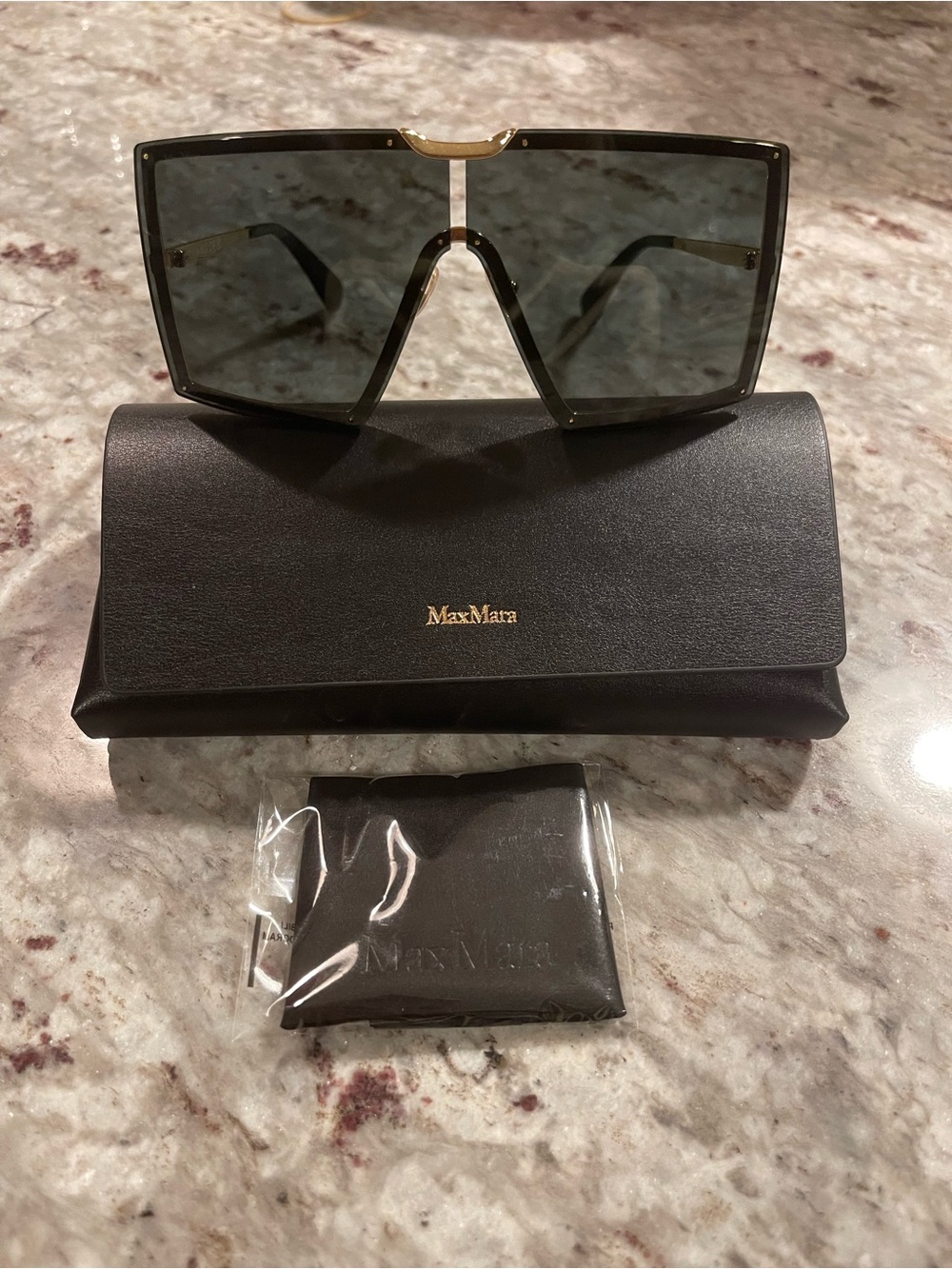 MAX MARA MM0117 SUNGLASSES IN GOLD DARK GREEN